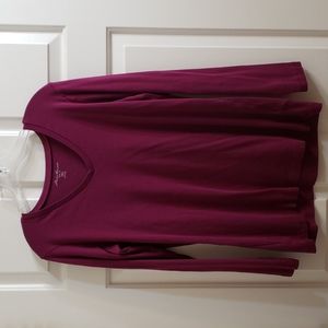 Long sleeved v-neck top